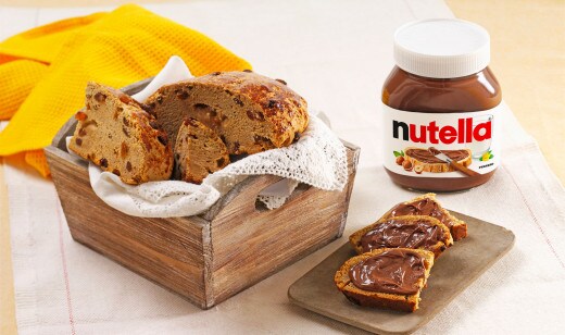 Must and raisin sweet bread with Nutella®