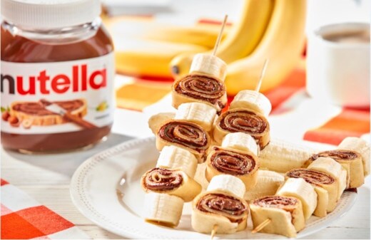 Блины с бананом и Nutella® на шпажке