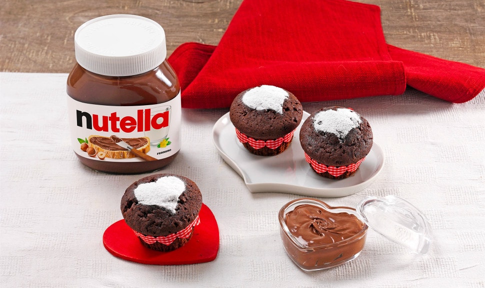 Valentine's gianduja chocolate muffins with Nutella®