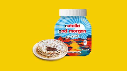 Lokalni tanek kruh Tunnbröd z Nutello