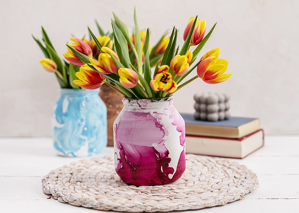 nutella® kavanozundan ebruli çiçek vazosu