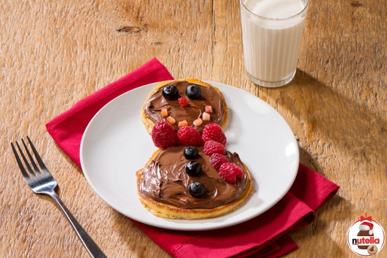 Christmas Snowman Pancakes with Nutella® Recipe