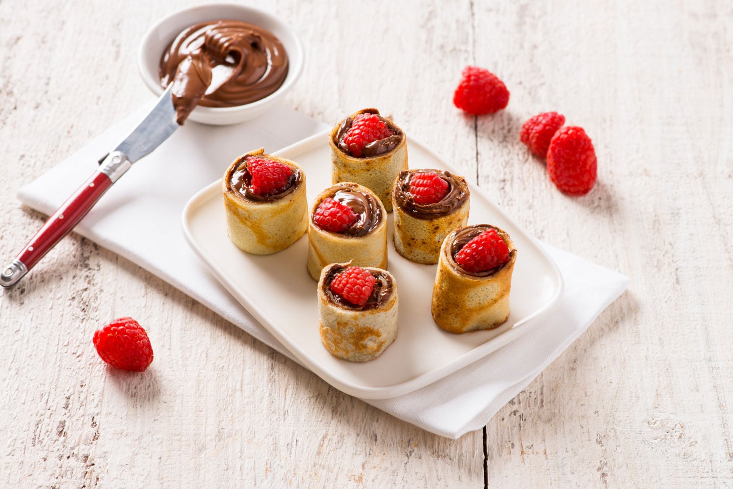 Raspberry Crepe Bites with Nutella® Recipe