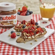 Nutella breakfast bruschetta with summer berries