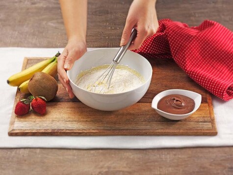 Crepe Skewers with NUTELLA® hazelnut spread and Fruit STEP 1