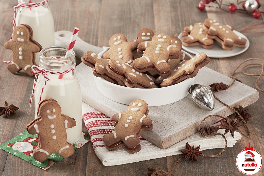Gingerbread men cookies with Nutella® hazelnut spread