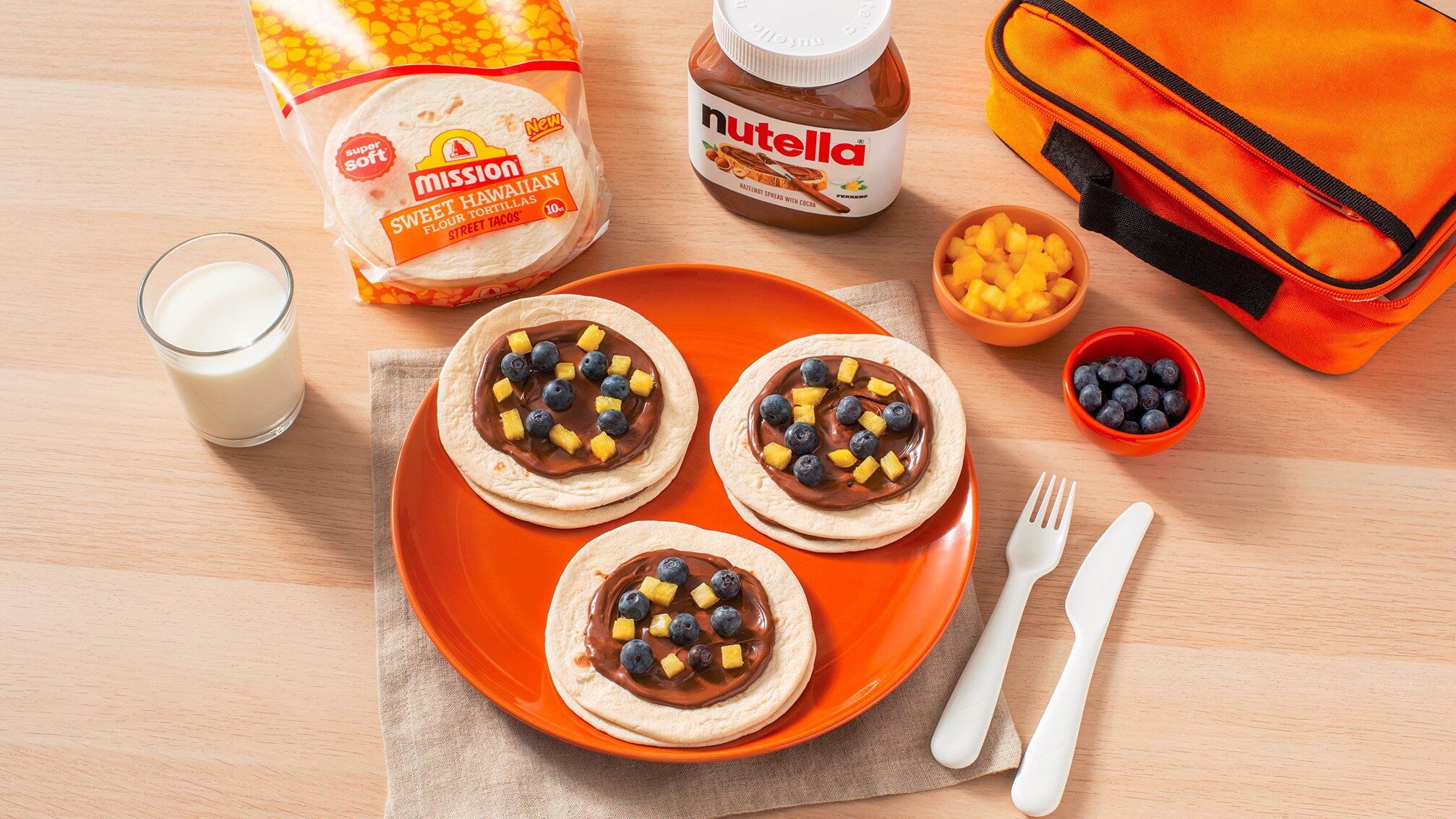 Mini Breakfast Nutella® Pizzas with Nutella