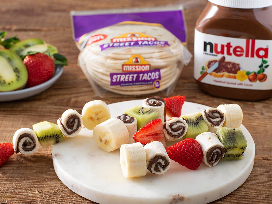 Mission<sup>®</sup> Tortilla Fruit Skewers with Nutella<sup>®</sup> Hazelnut Spread