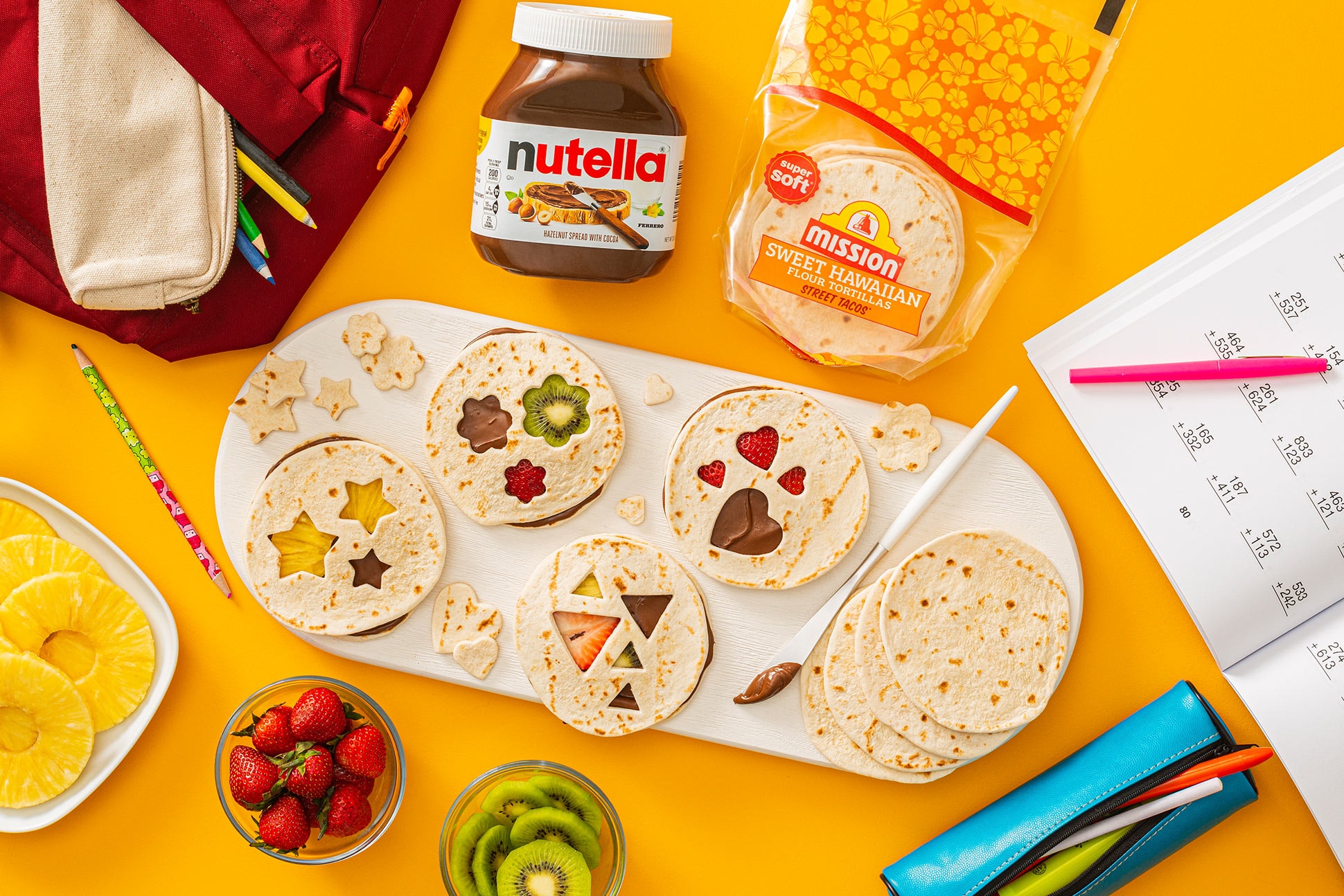Fruity Cut-Out Tortilla Snacks with Nutella® Recipe