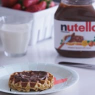 French toast waffles with Nutella hazelnut spread