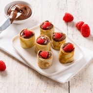 Raspberry Crepe Bites with NUTELLA hazelnut spread