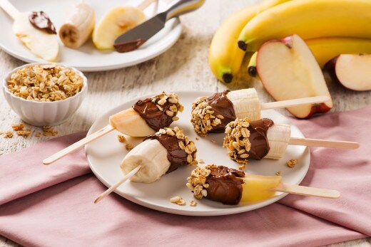 Apple and Banana Pops with NUTELLA hazelnut spread