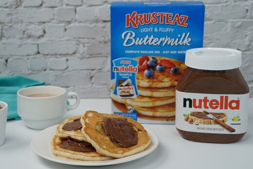 Sauteed banana pancakes with NutellaÂ® hazelnut spread