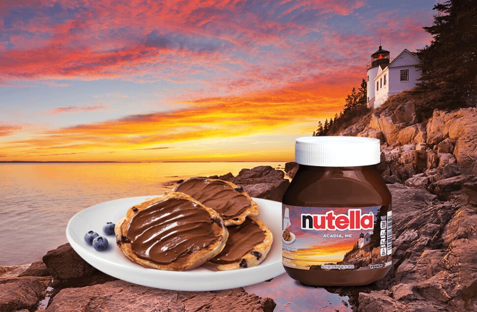 Blueberry buttermilk pancakes with Nutella®