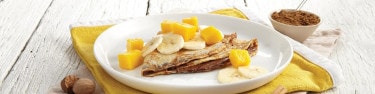 Mixed Spiced Crepe with NUTELLA hazelnut spread, Mango and Banana