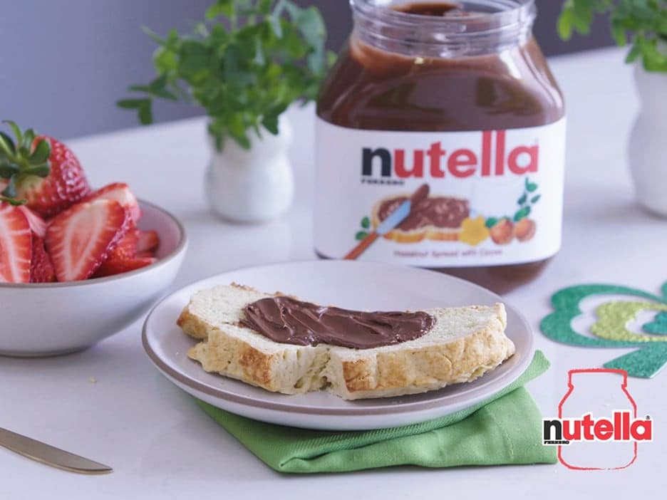 Irish soda bread with Nutella hazelnut spread