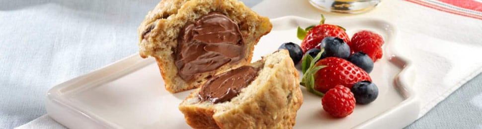 Banana Buttermilk Breakfast Muffins topped with NUTELLA® | Nutella