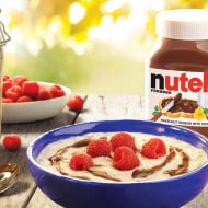 Oats with Nutella® & raspberries